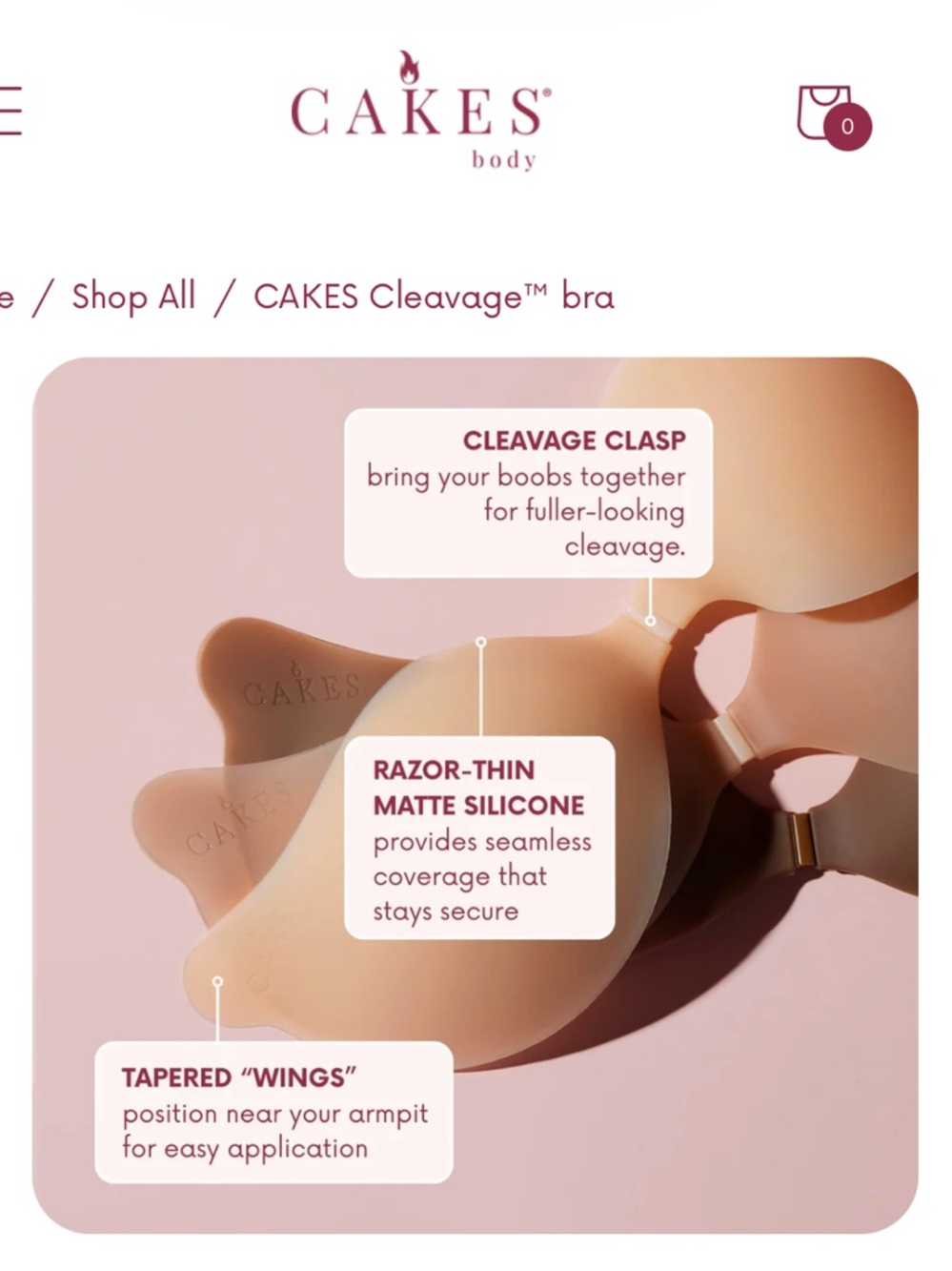 Cake Cleavage™ Adhesive Strapless Bra - Nude - Picture 4 of 6